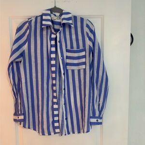 Juniper & Lime Blue and White Striped Shirt Size M